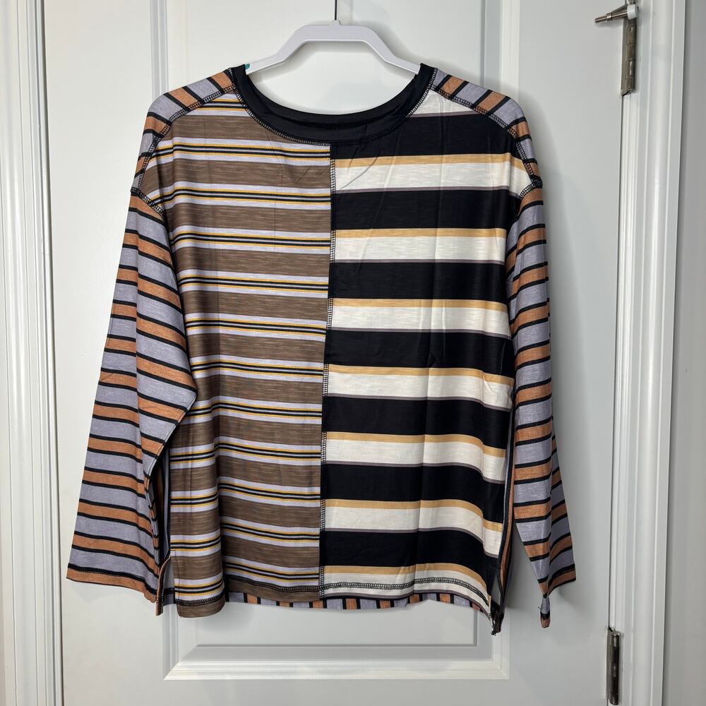 Oversized Color Block Top Med